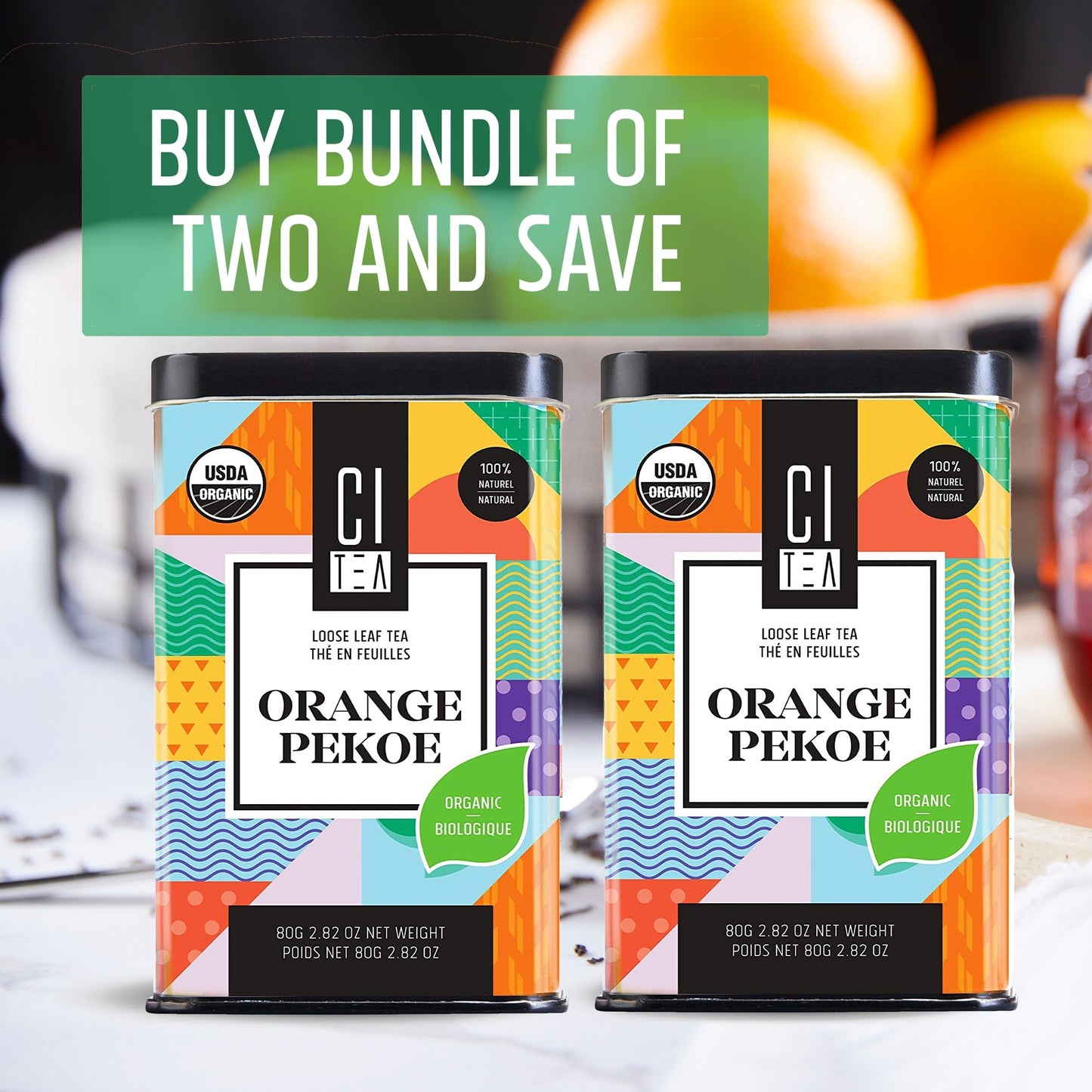 Organic Orange Pekoe Loose Leaf Tea Bundle of Two