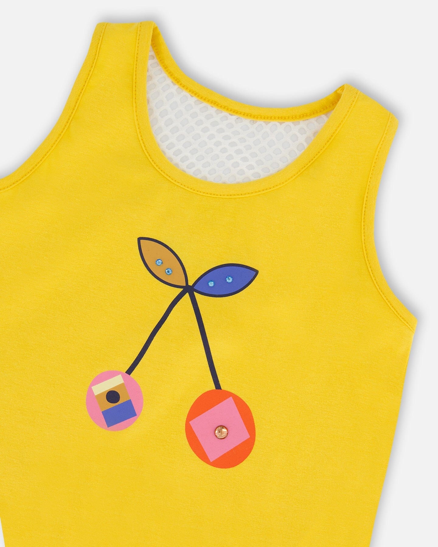Organic Cotton Tank Top Yellow And Cherries