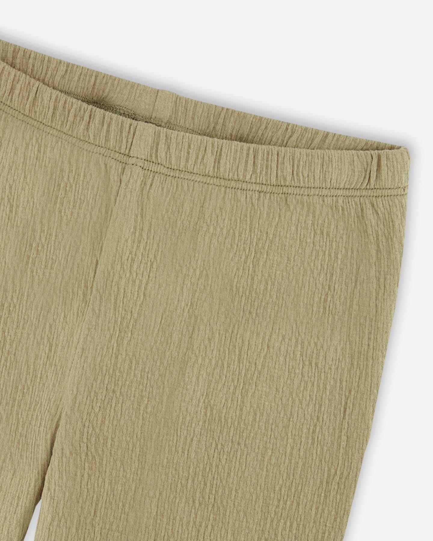 Crinkle Jersey Capri Legging Olive Green