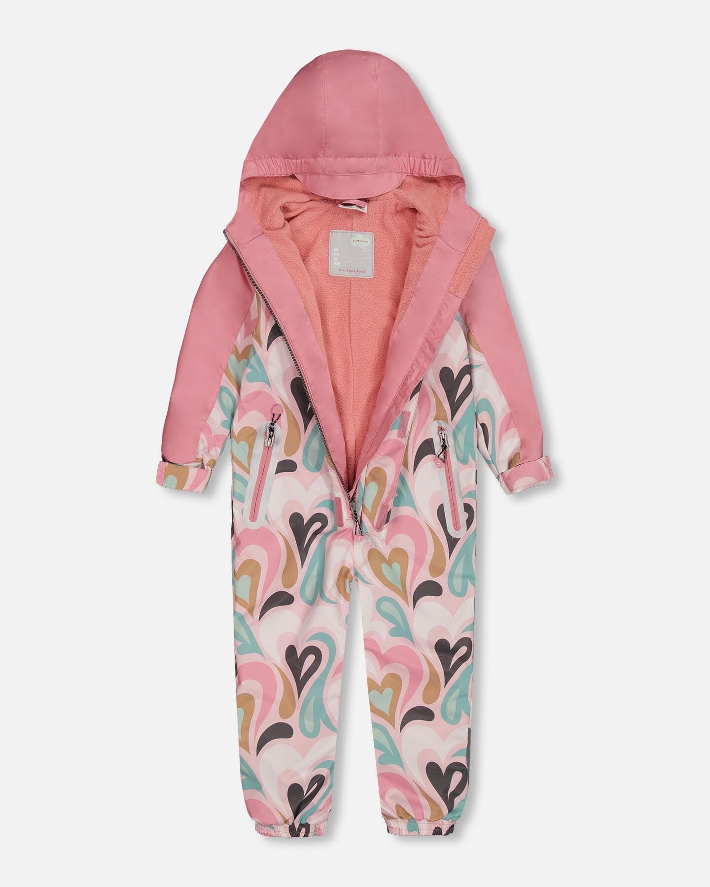 Printed Mid-Season One-Piece Outerwear Light Pink With Hearts