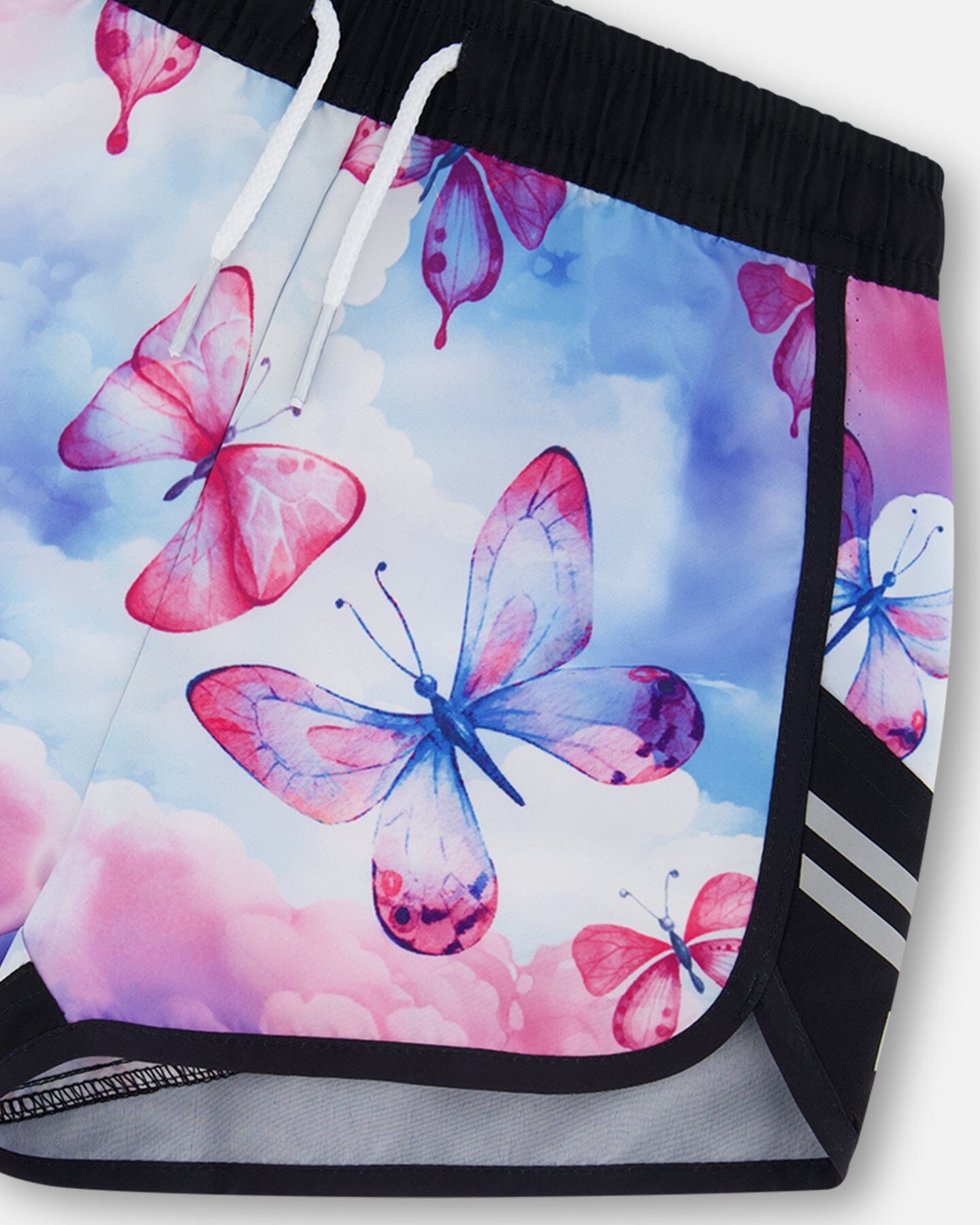 Printed Athletic Short Pink, Blue And Butterflies
