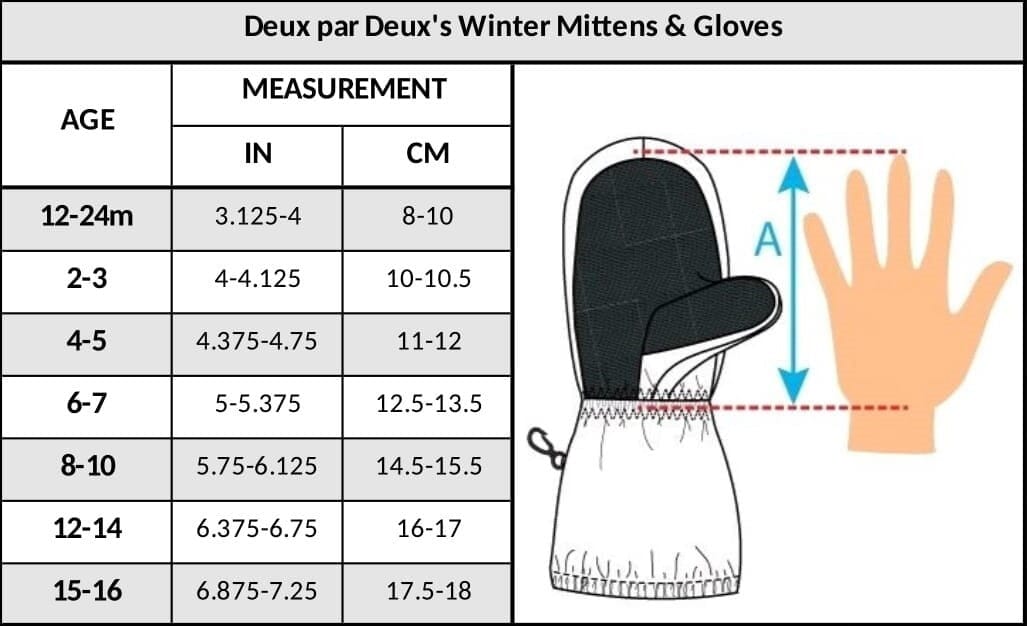 Winter Mittens Teknik Black Retro Flower Print