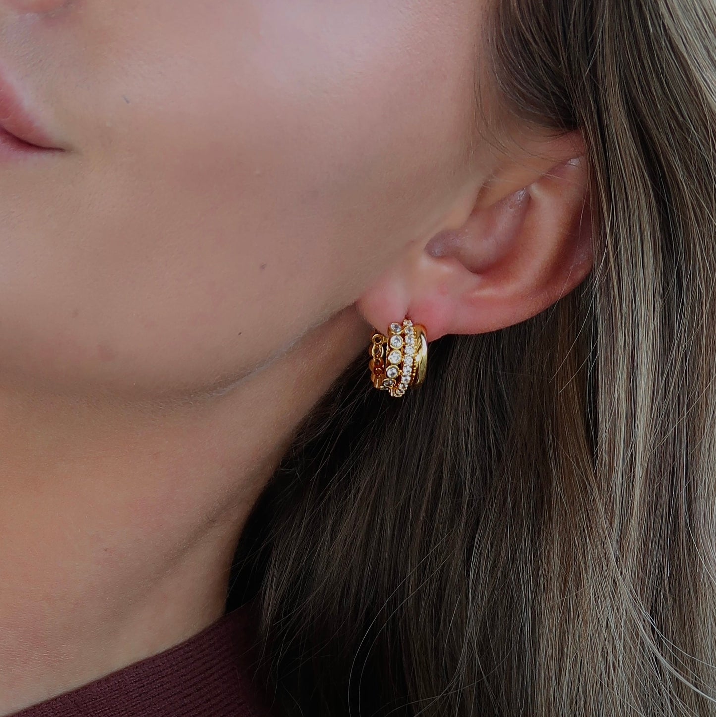 Bushra Huggies- White Zirconia