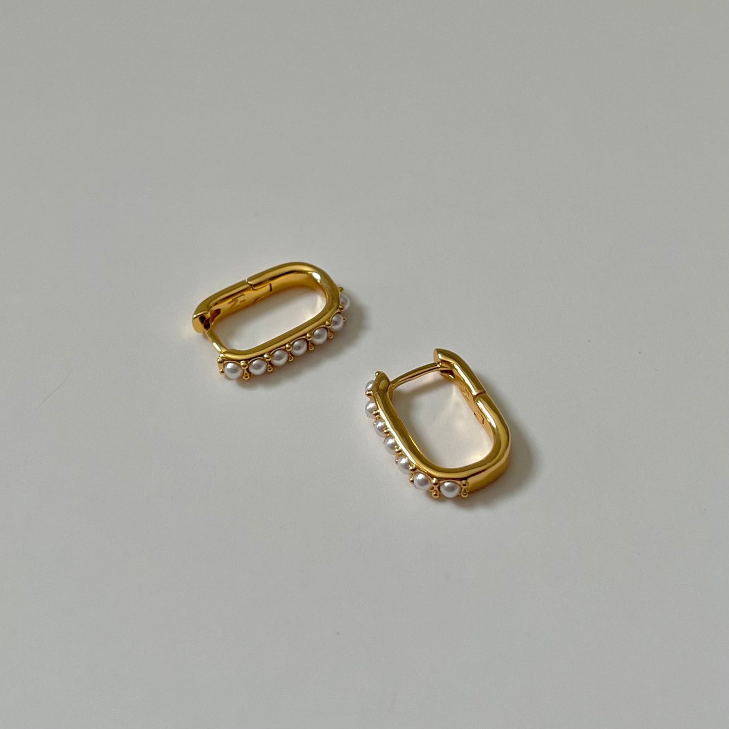 Rectangle Pearl Earrings