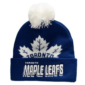 NHL MAPLE LEAFS Mitchell & Ness Puch Out Knit Hat with Pom KTPX22016TMLB