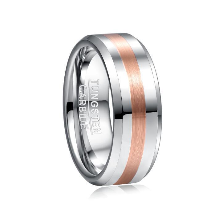 Tungsten Ring 8mm Middle Brushed Electroplating