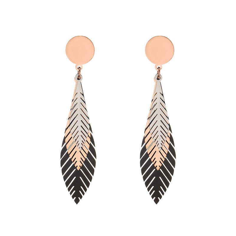Three-leaf earrings