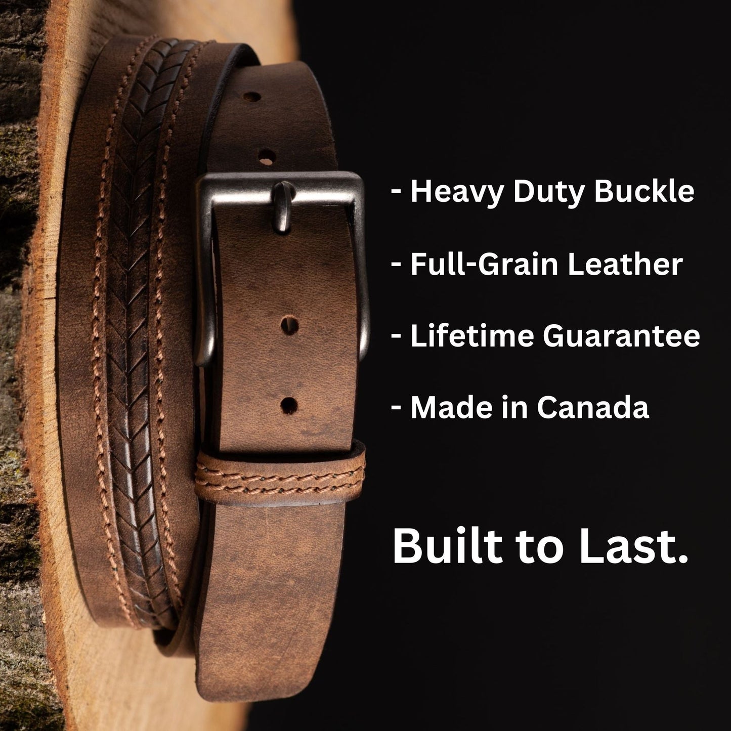 Brown Arrow Patterned 100% Real Distressed Leather Belt