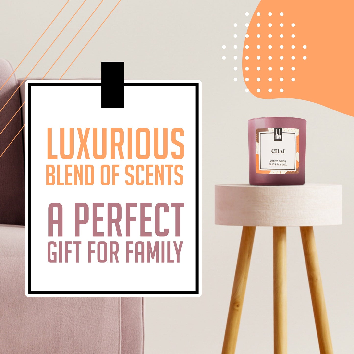 Chai Soy Wax Candle - Orange, Cinnamon and Cloves - 8 oz