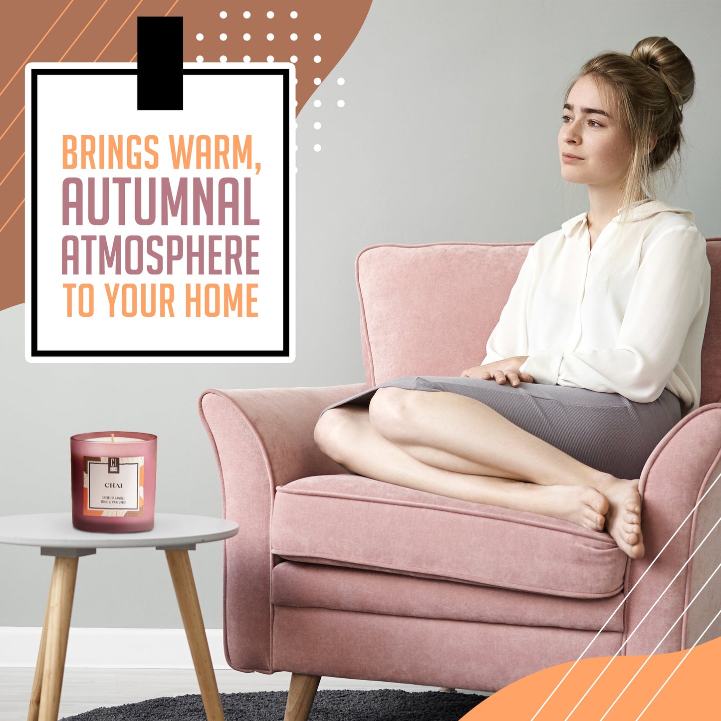 Chai Soy Wax Candle - Orange, Cinnamon and Cloves - 8 oz