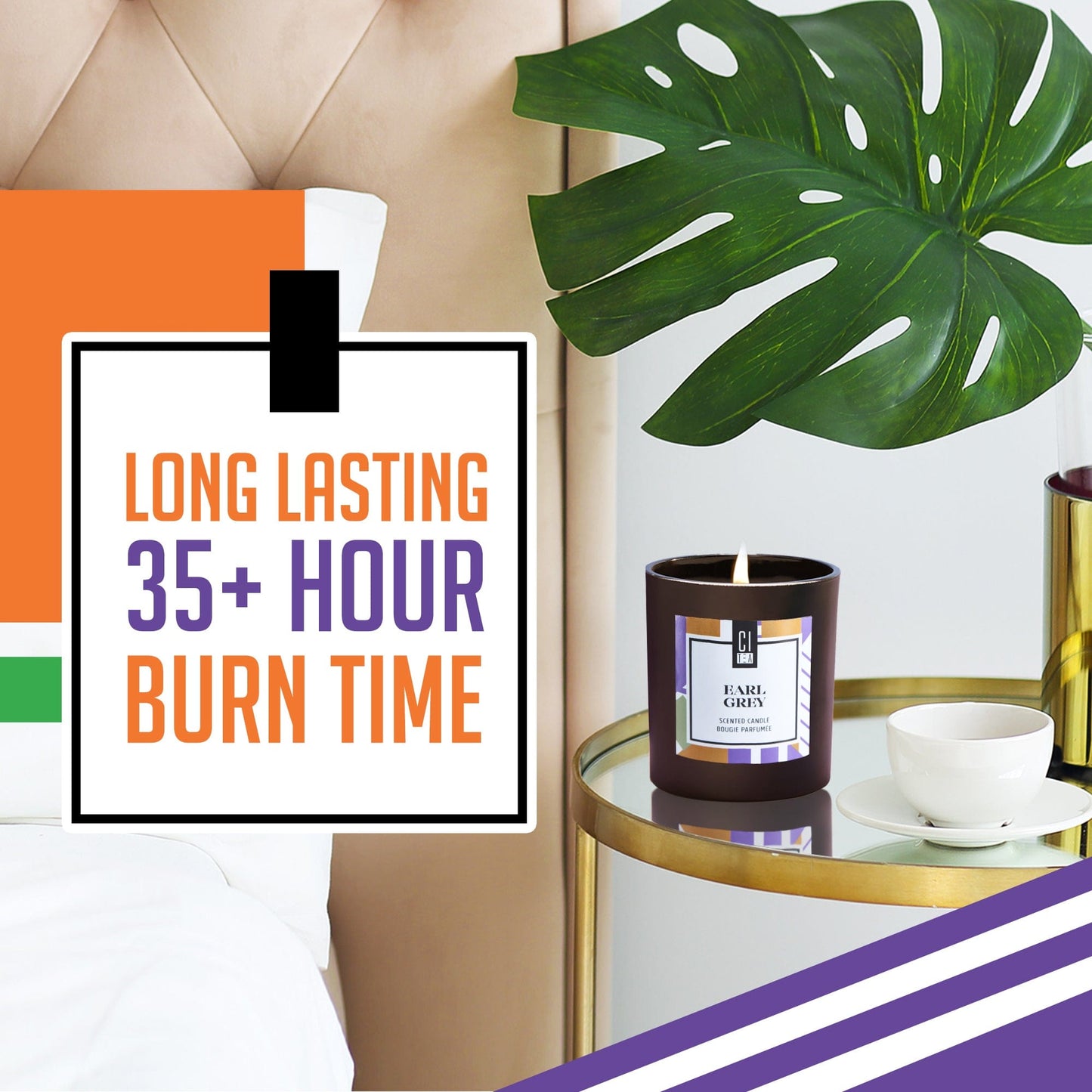 Earl Grey tea scent Soy Wax Candle - Bergamot & Rose - 8 oz