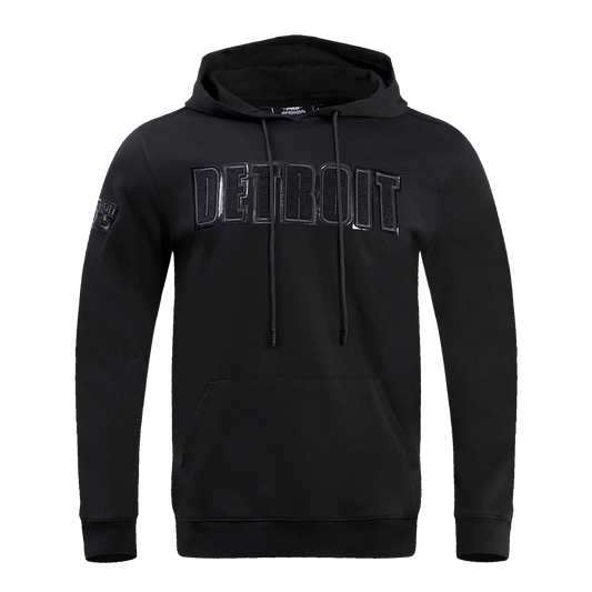 NFL DETROIT LIONS TRIPLE BLACK MEN'S PULLOVER HOODIE FDL5410282-3BK