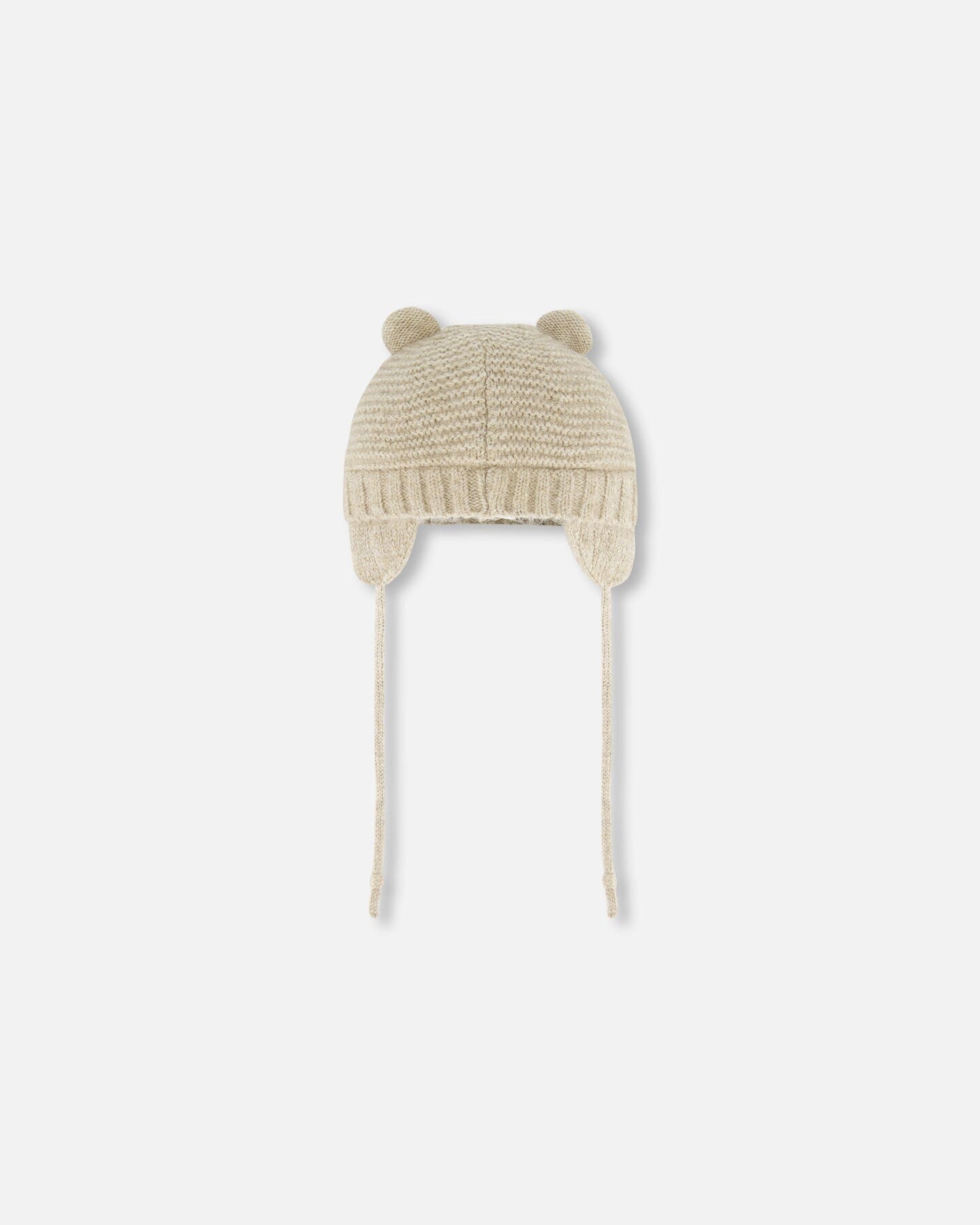 Knit Hat With Ears Beige