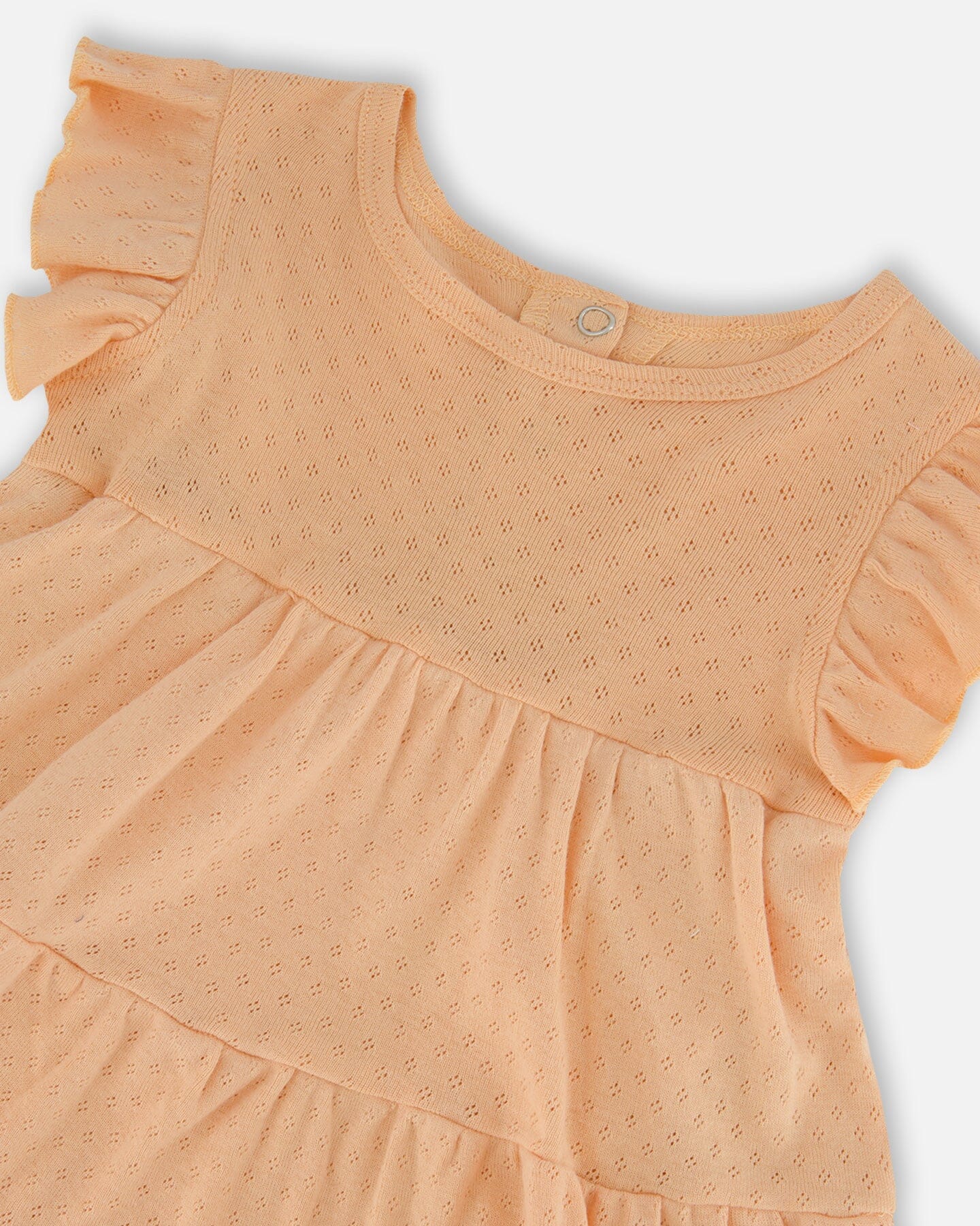 Organic Cotton Pointelle Romper Beige