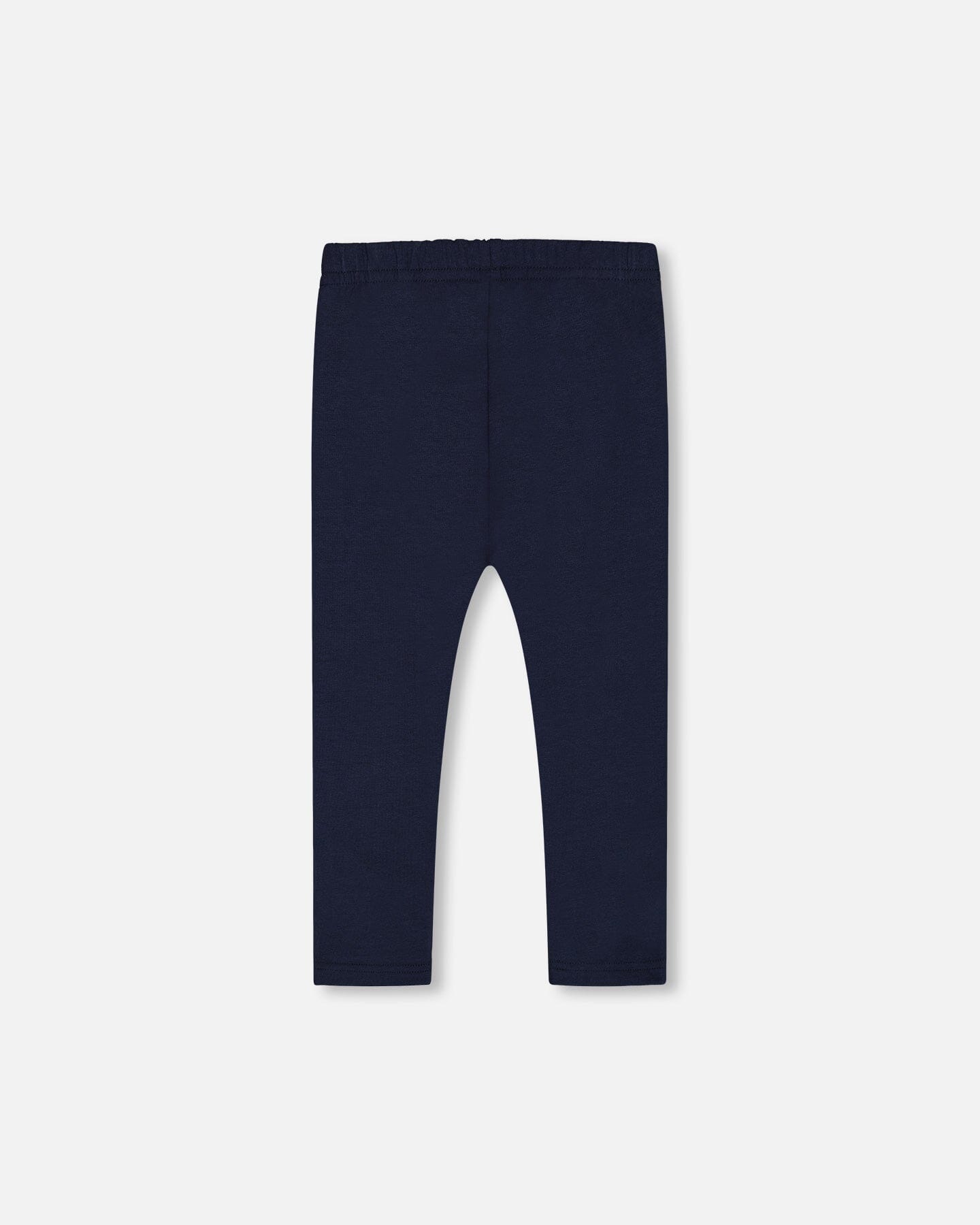 Organic Cotton Capri Leggings With Mesh Navy Blue