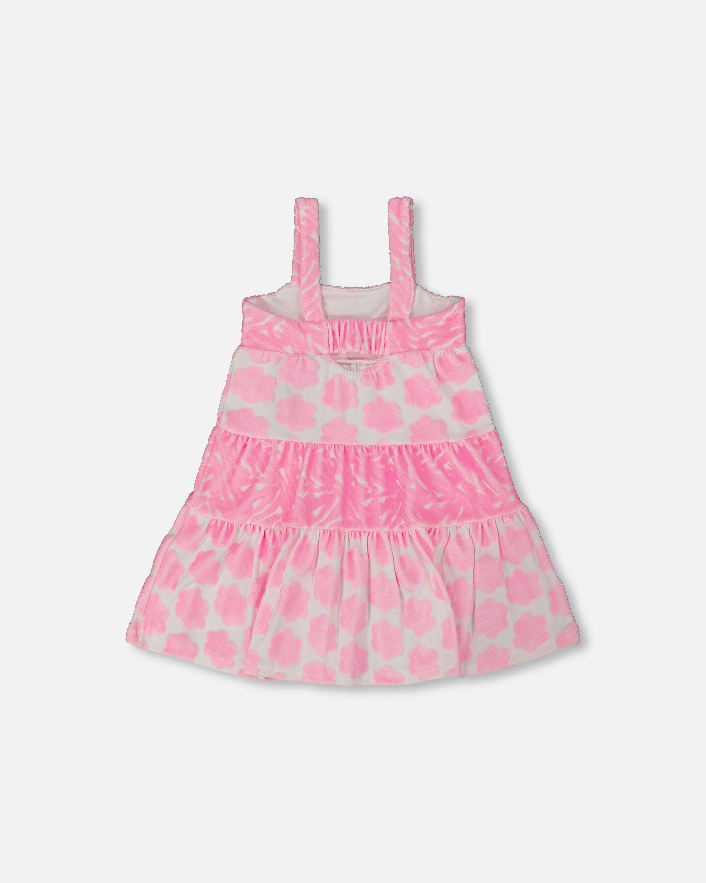 Printed Terry Beach Dress Pink And White