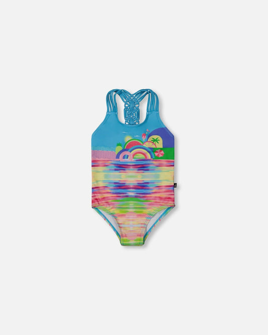 Printed One-Piece Swimsuit Multicolored