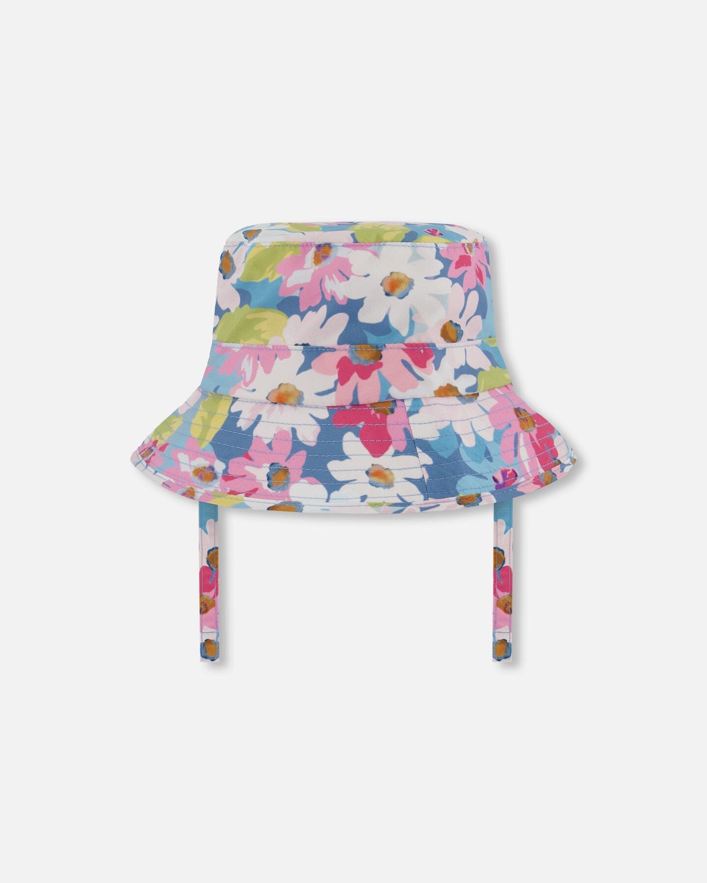 Printed Beach Sun Hat White, Pink, And Green Flowers