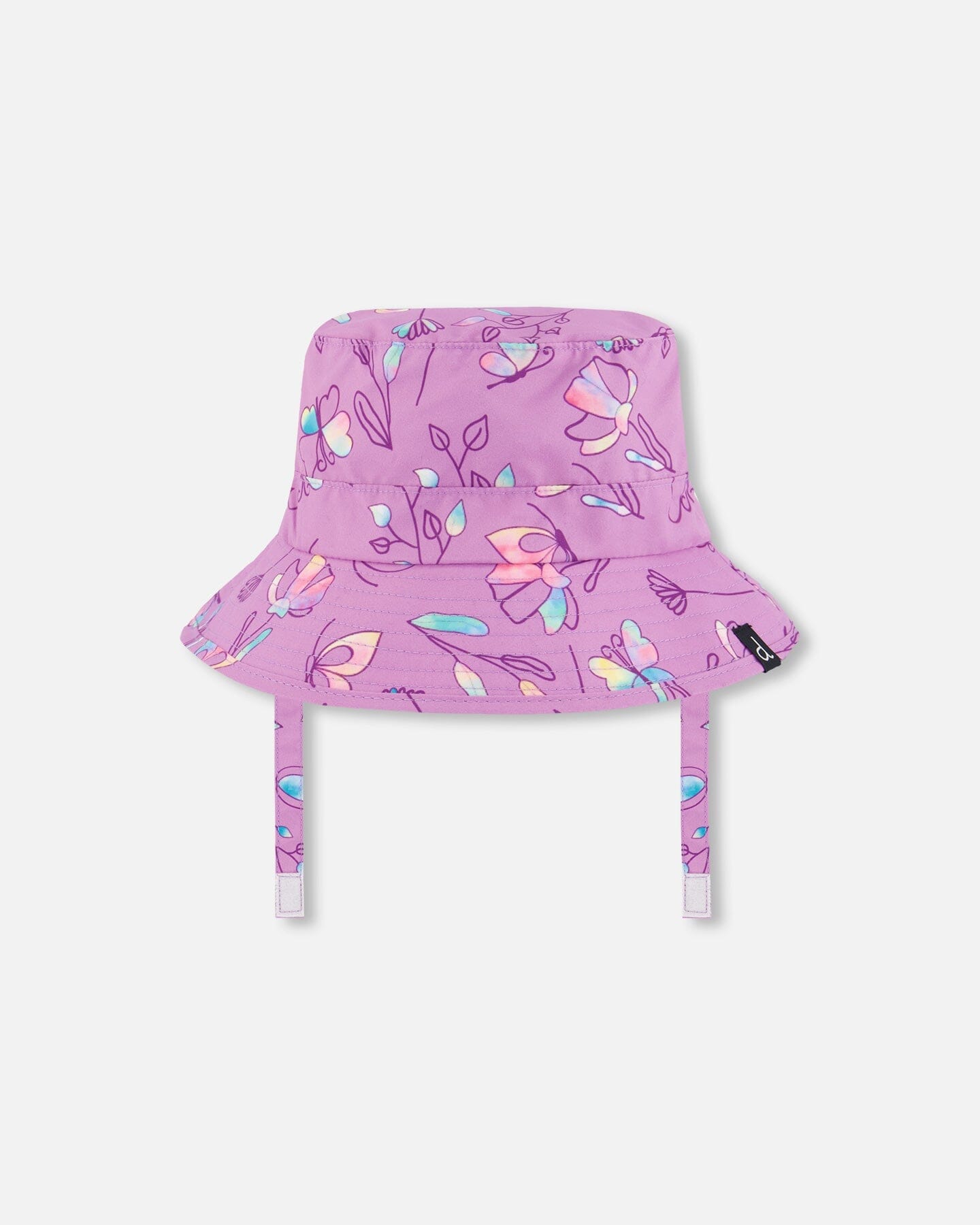 Printed Beach Sun Hat Old Mauve And Multicolored Butterflies