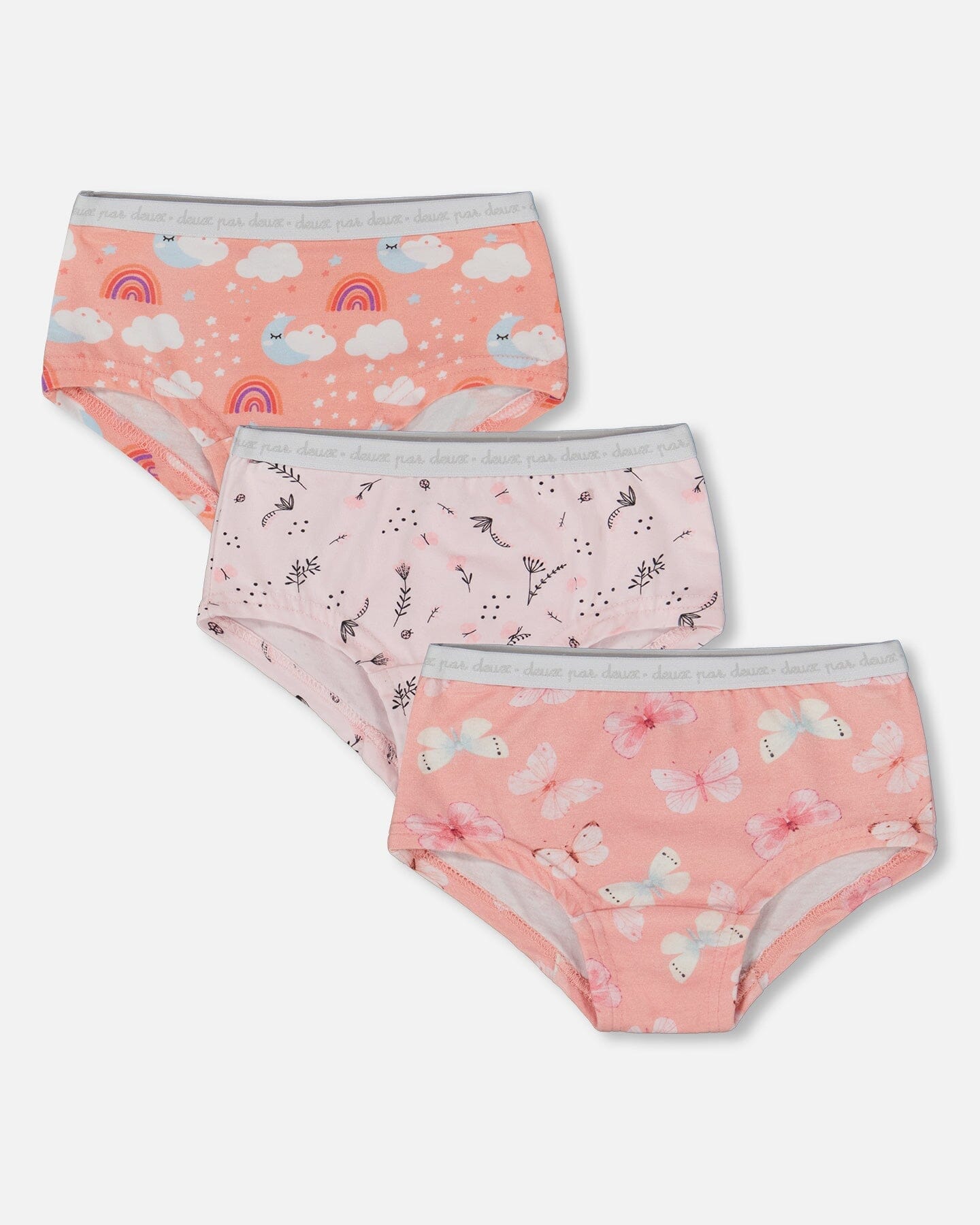 Printed Organic Cotton Boyshort Panties (Pack Of 3) Multicolored