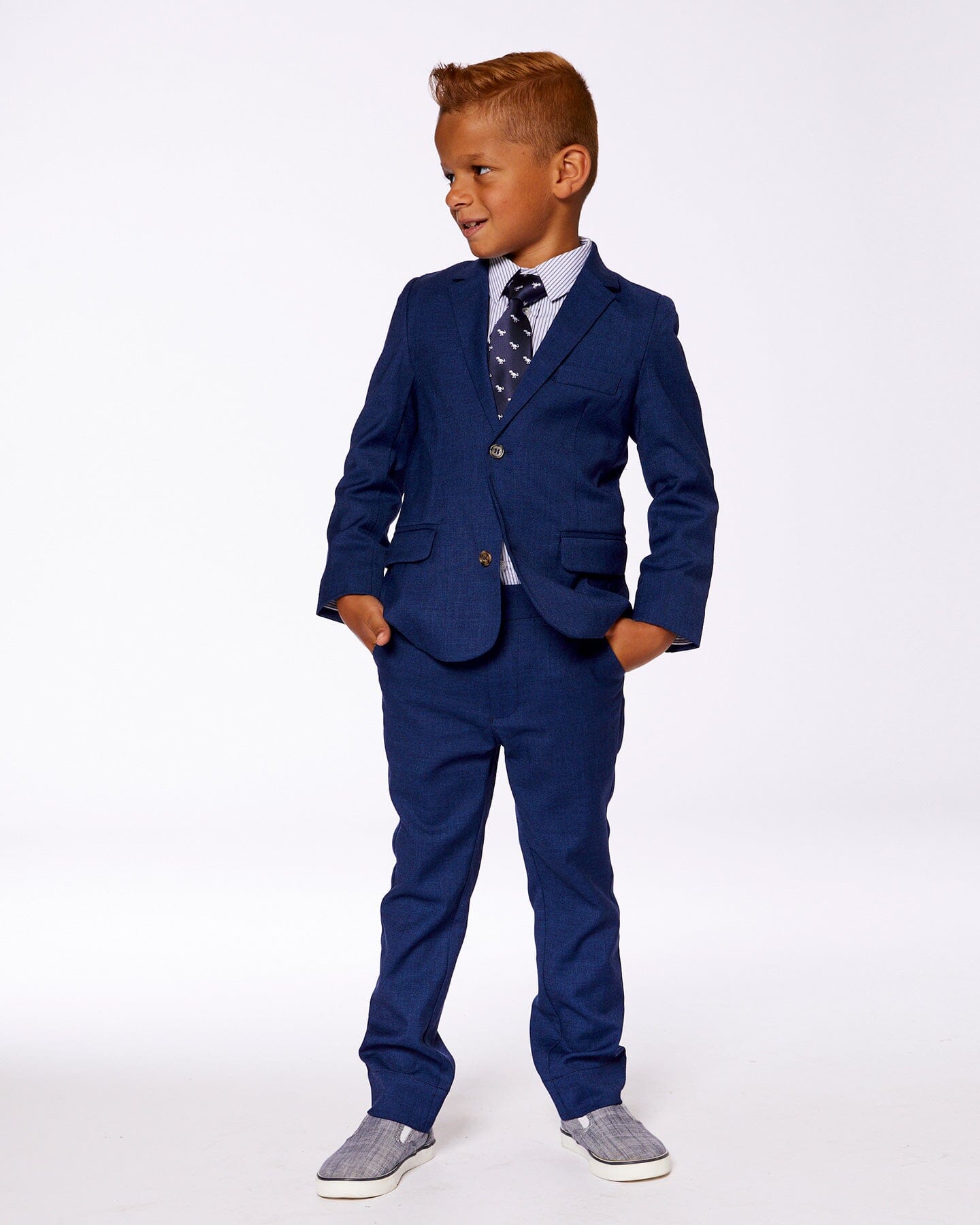 Slant Pocket Pants Navy Blue