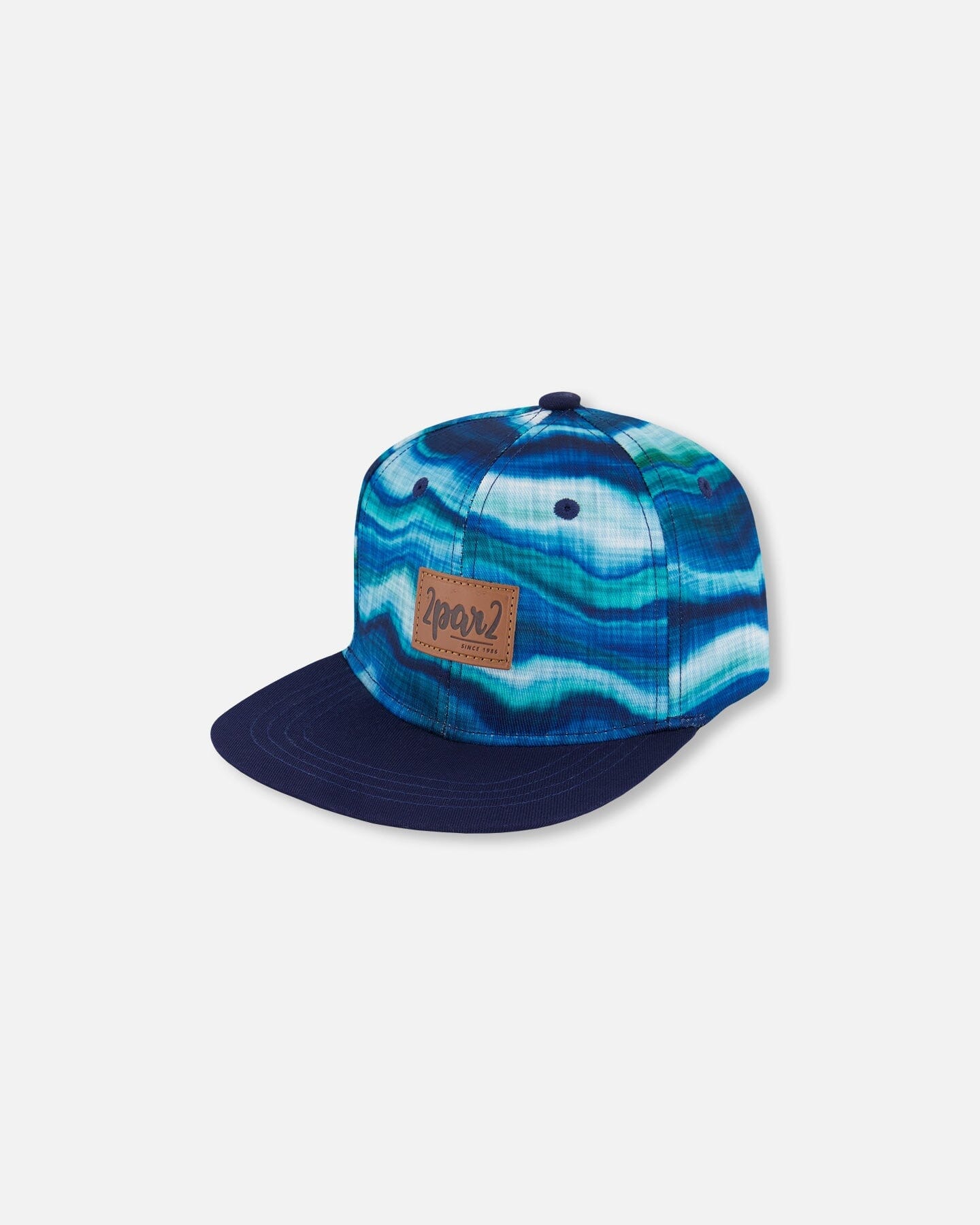Printed Cap Blue Wave And Black