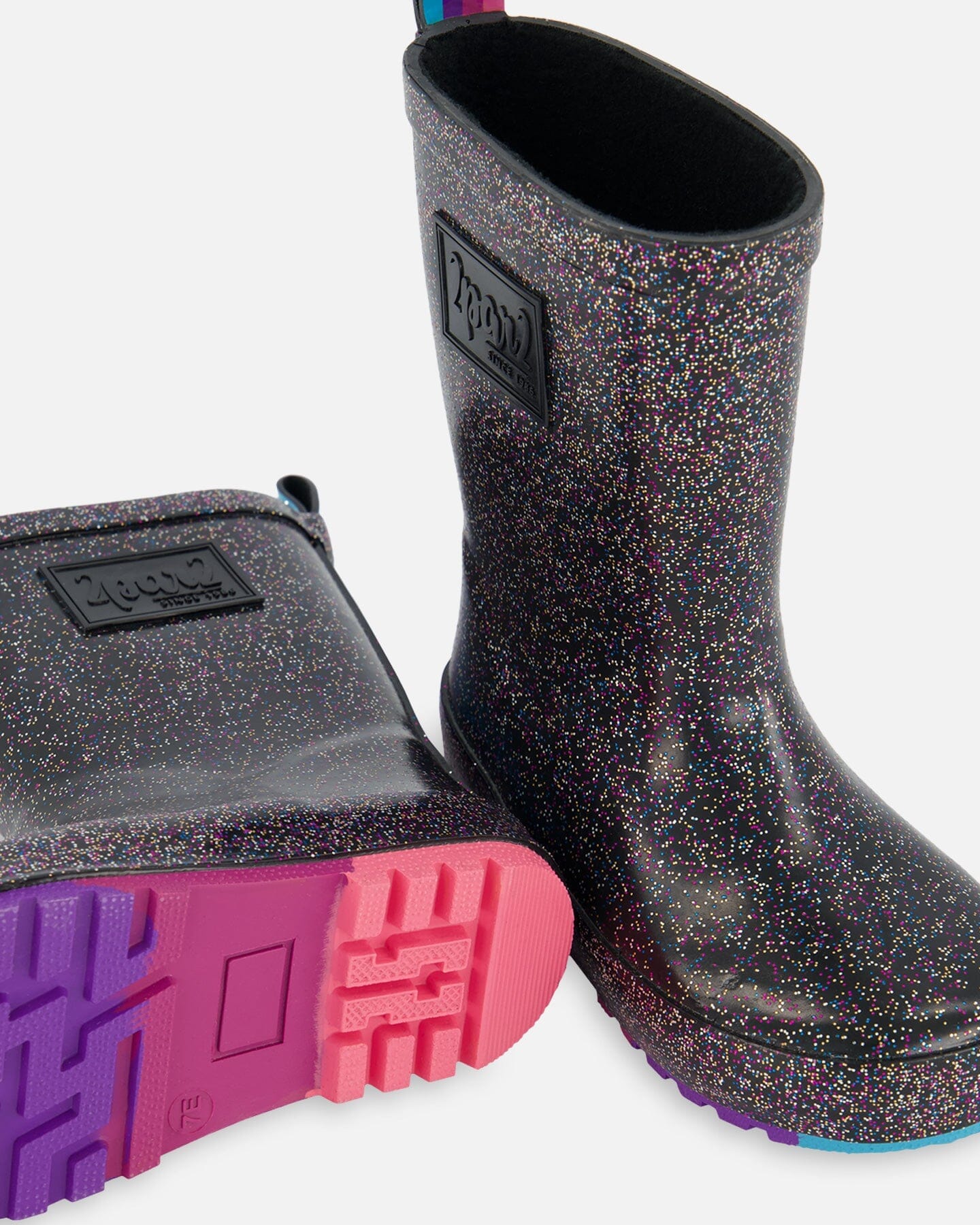 Rain Boots Black With Glitter