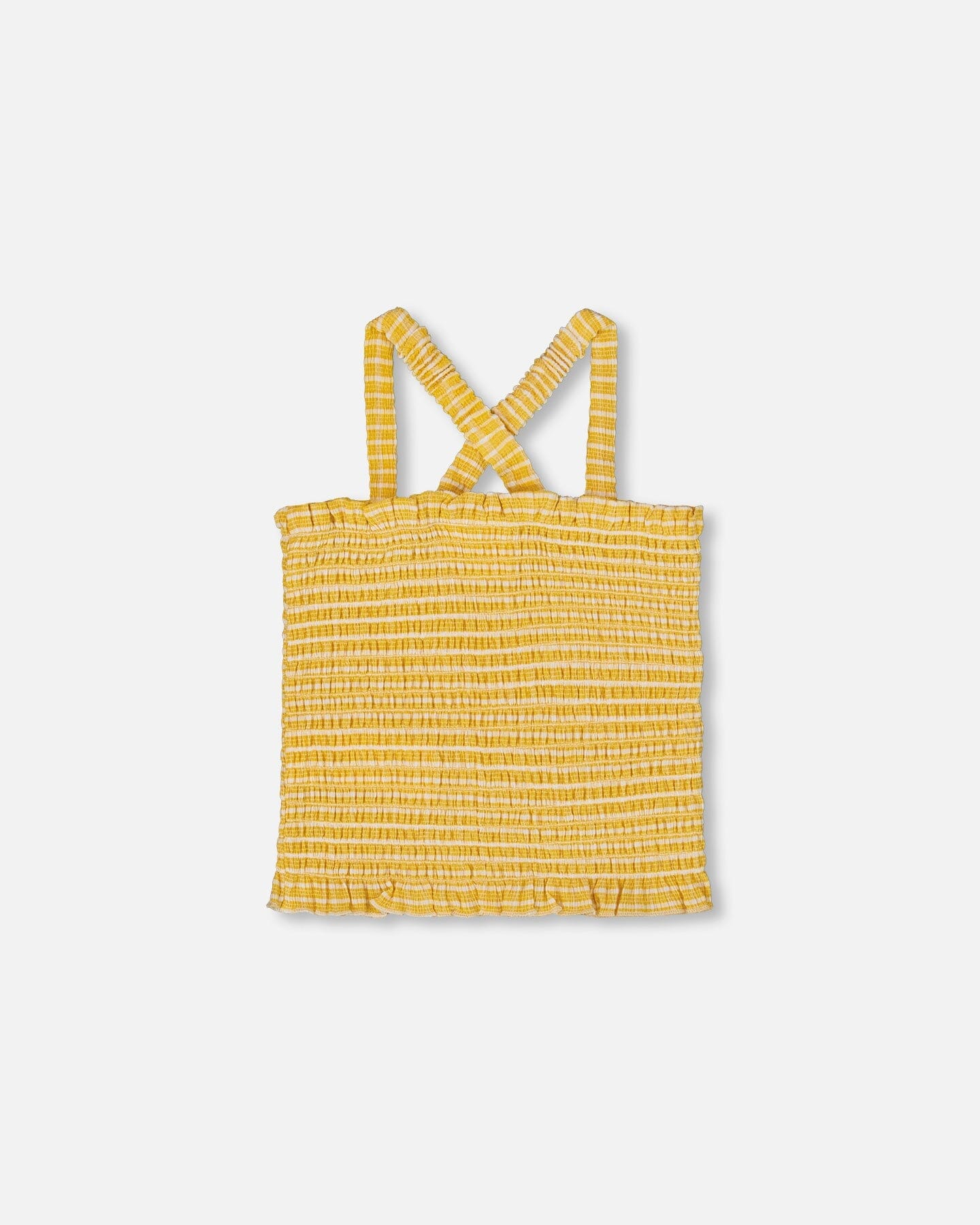 Smocked Tank Top Pale Yellow And White