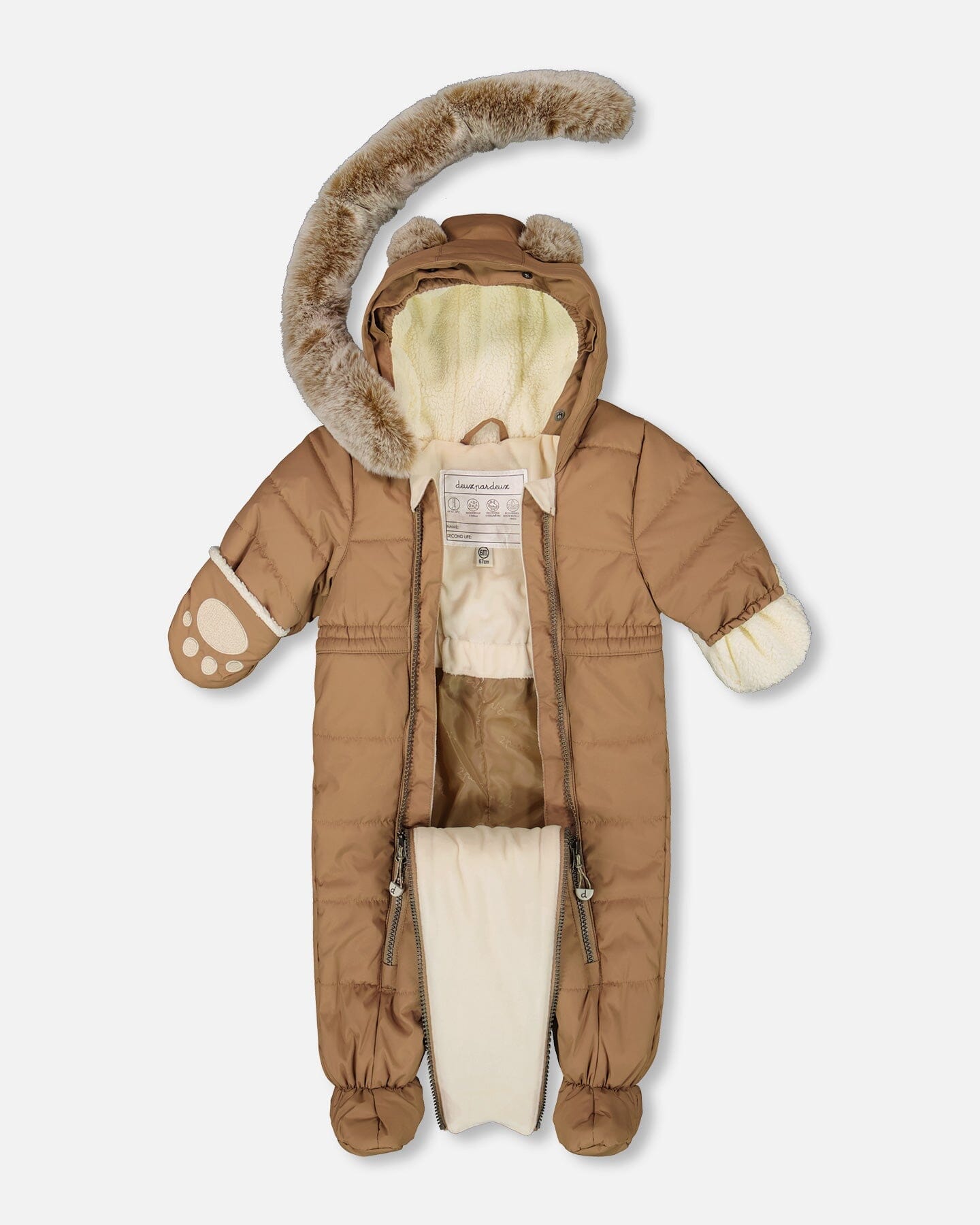 One-Piece Baby Layette Snowsuit Designed For Car Seat Chanterelle