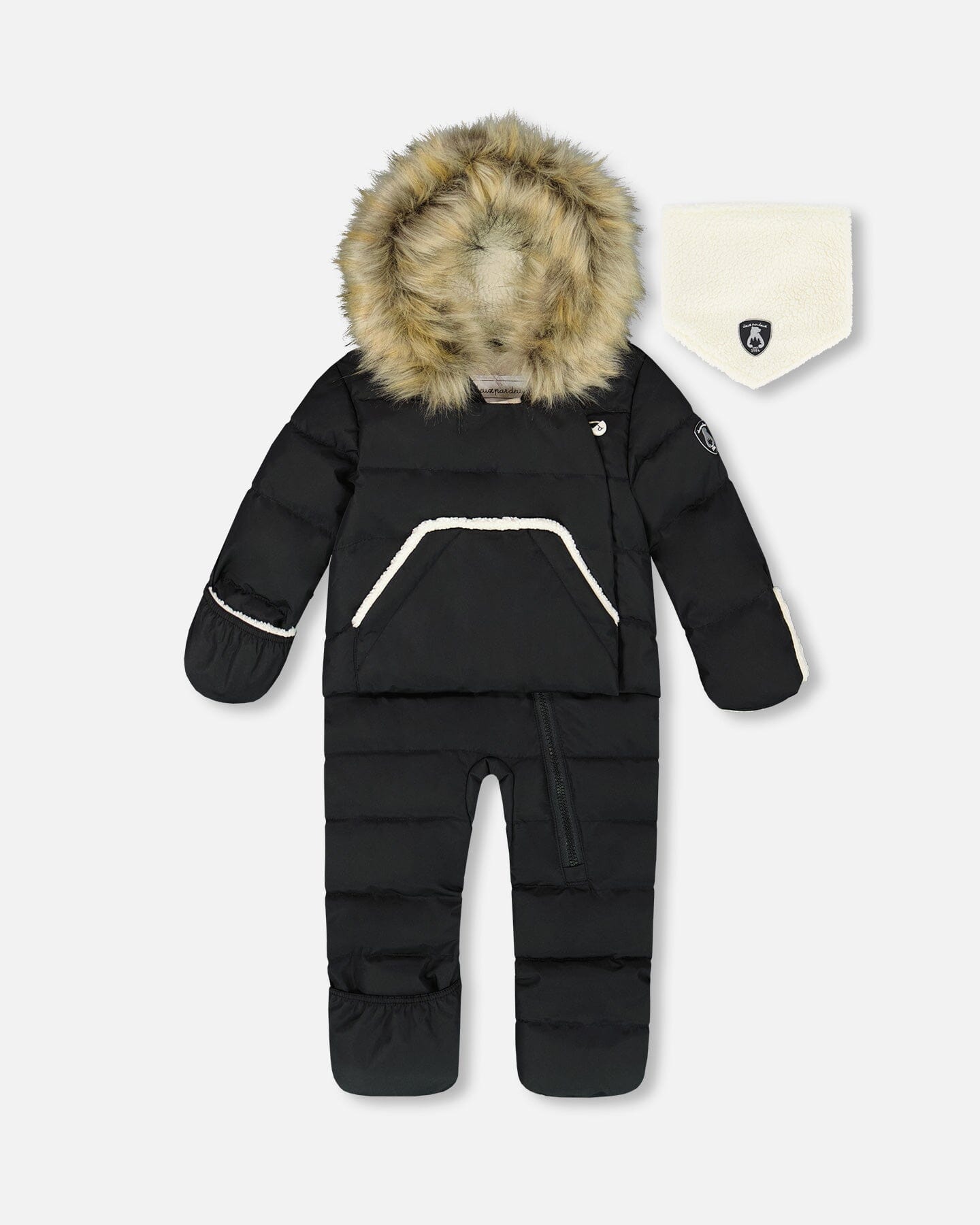 One-Piece Baby Snug Snowsuit Designed For Car Seat Black