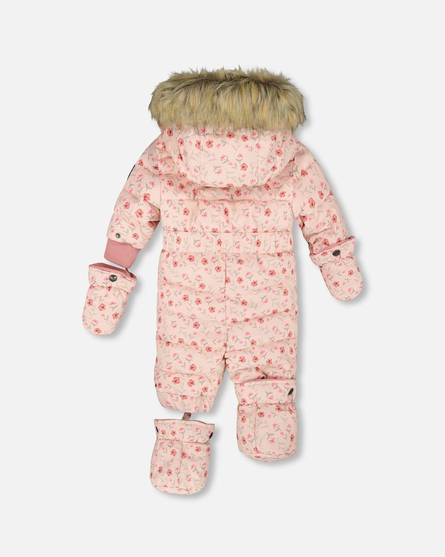 One-Piece Baby Original Puffy Snowsuit Pink Mini Flowers
