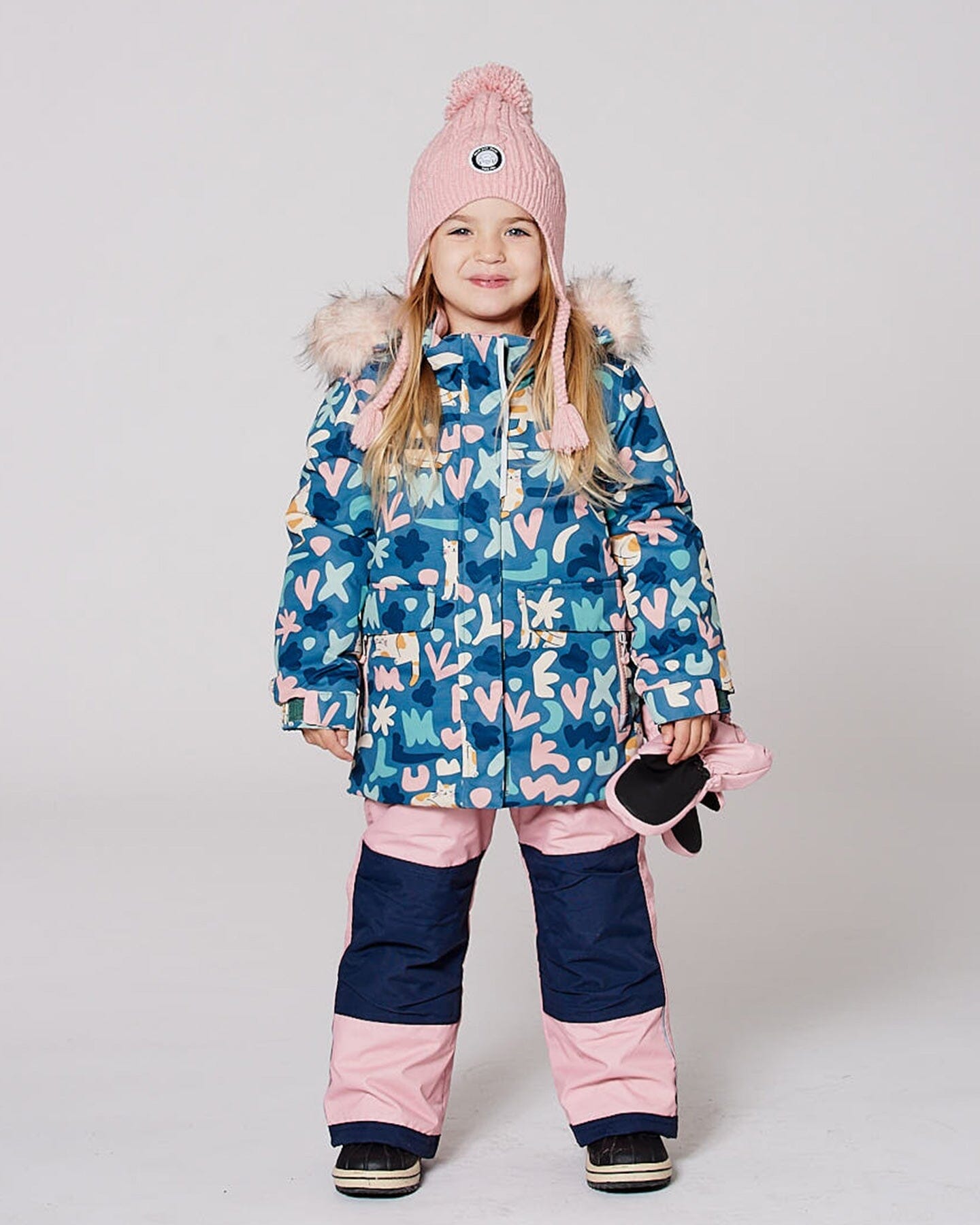 Two-Piece Discover Snowsuit With Printed Jacket Dusty Pink