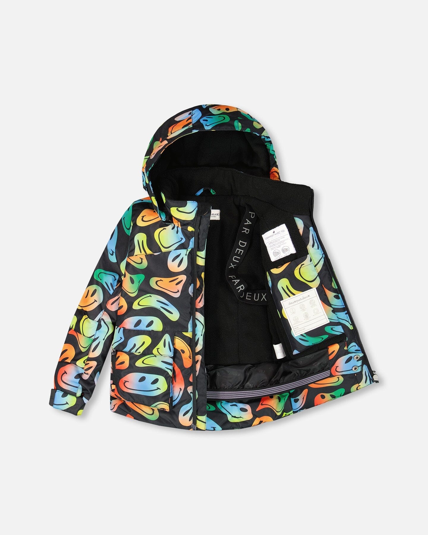 Two-Piece Play Snowsuit With Allover Print Jacket Smiley Face