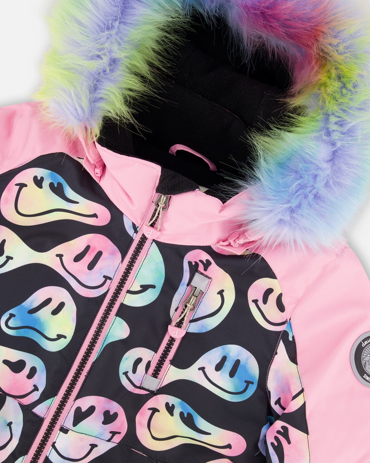 One-Piece Play Snowsuit Smiley Face Girl