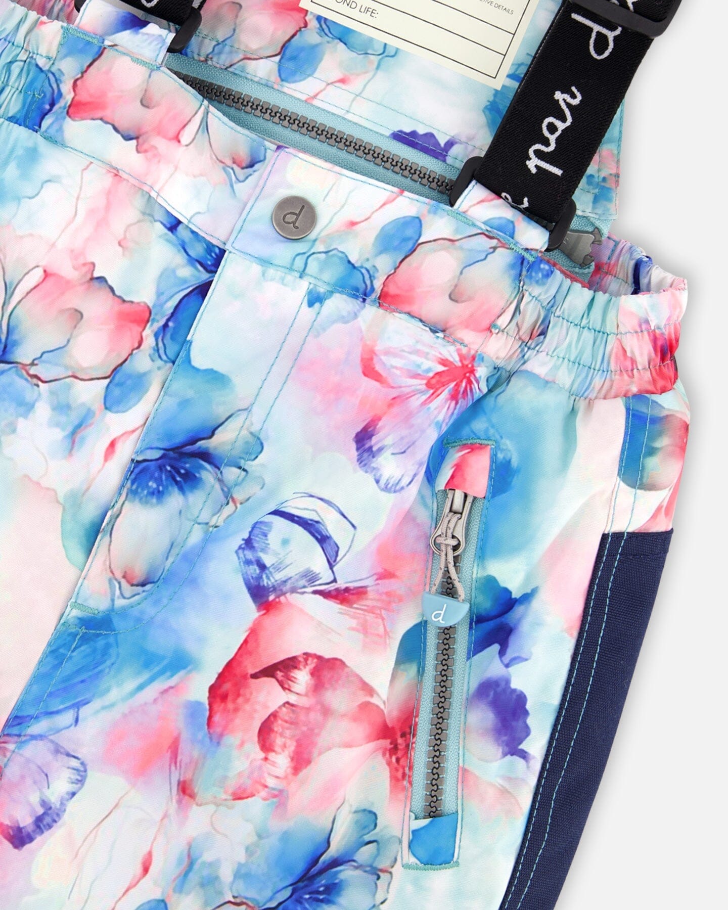 Two-Piece Play Snowsuit Blue Flower Print