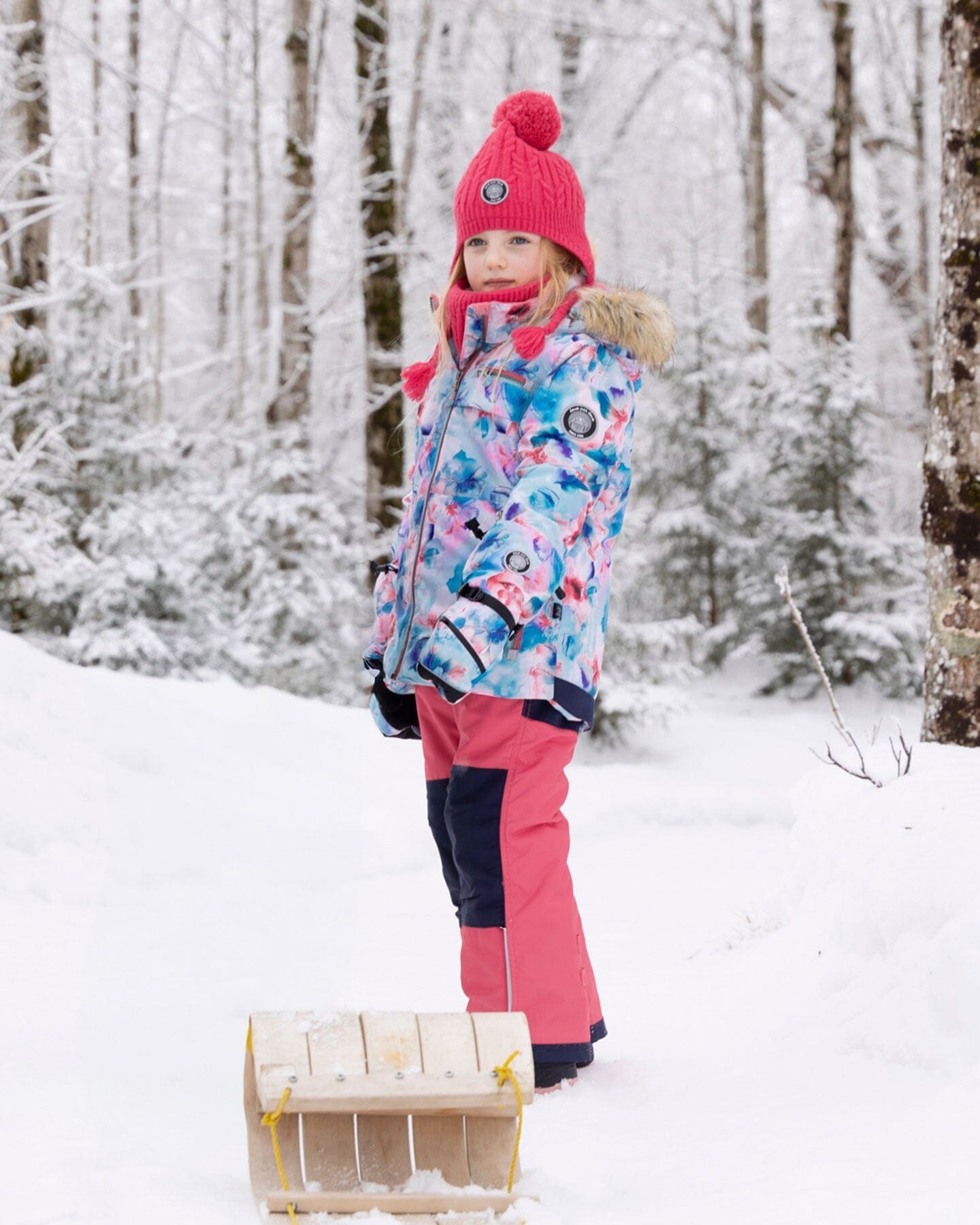 Two-Piece Play Snowsuit With Printed Jacket Flash Coral