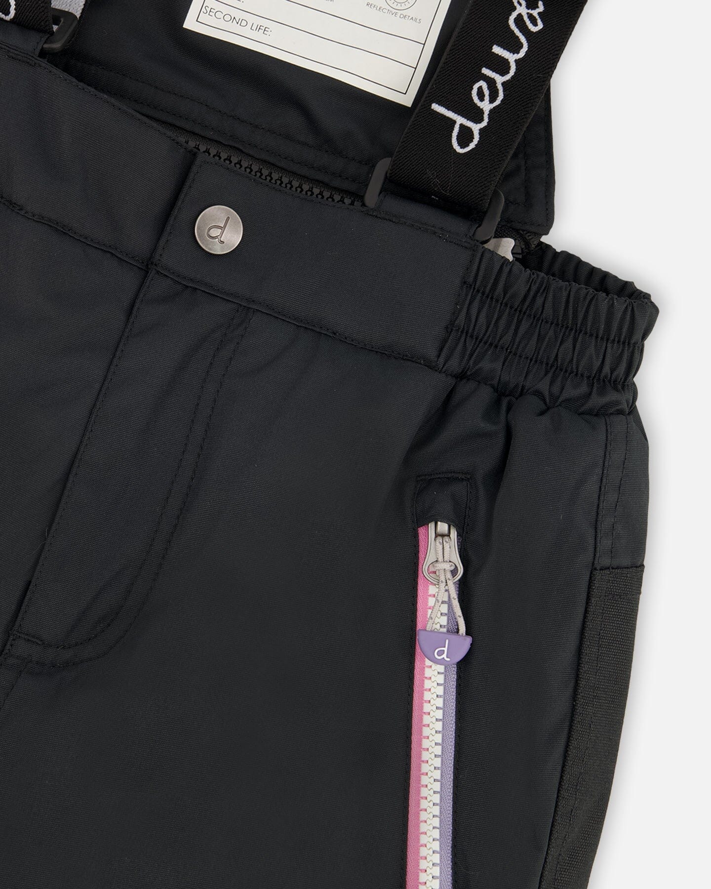 Two-Piece Play Snowsuit With Allover Print Jacket And Solid Pant Black