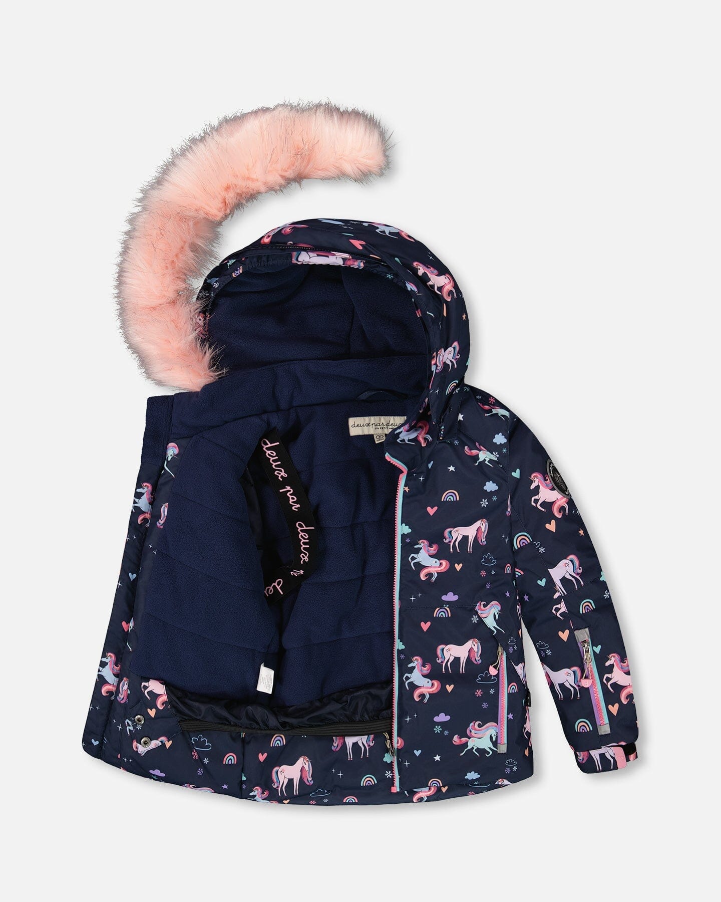 Two-Piece Play Snowsuit With Printed Jacket And Solid Pant Candy Pink