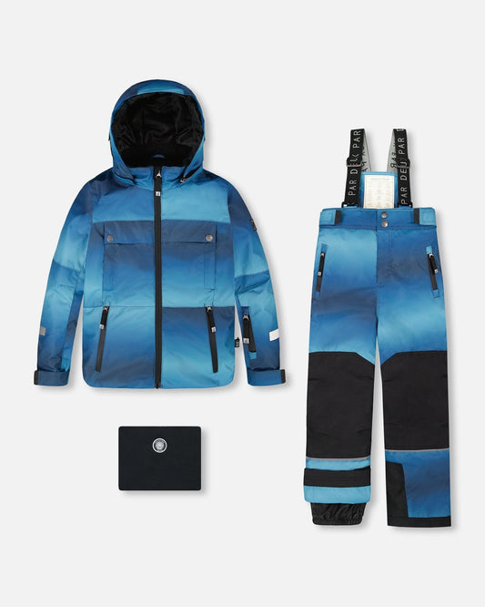 Two-Piece Teknik Snowsuit Teal Gradient