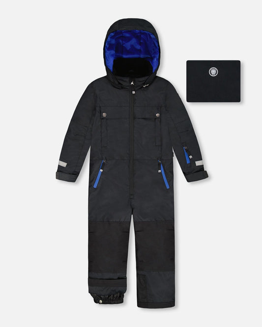 Solid One-Piece Teknik Snowsuit Black
