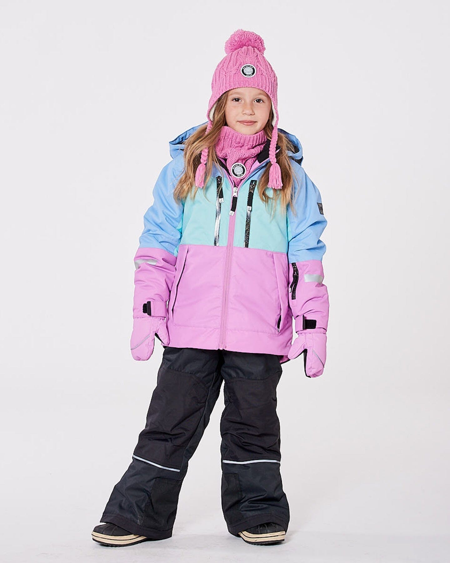 Two-Piece Teknik Snowsuit With Colorblocked Jacket And Solid Pant Black