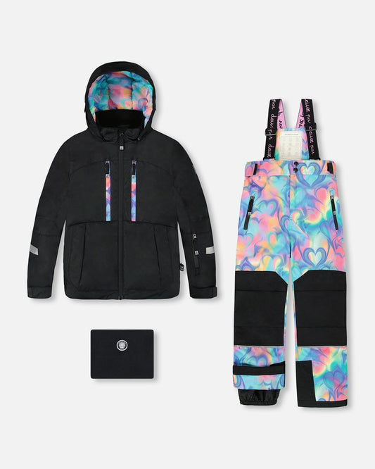 Two-Piece Teknik Snowsuit Rainbow Heart Print