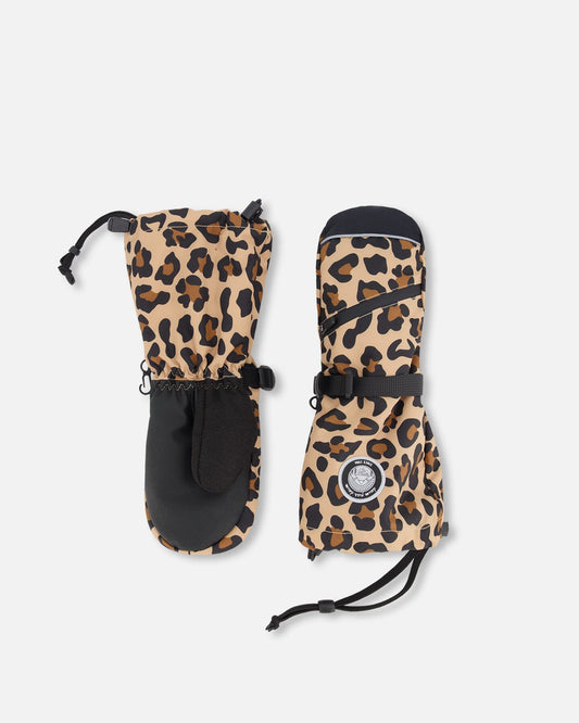 Winter Mittens Teknik Beige Leopard