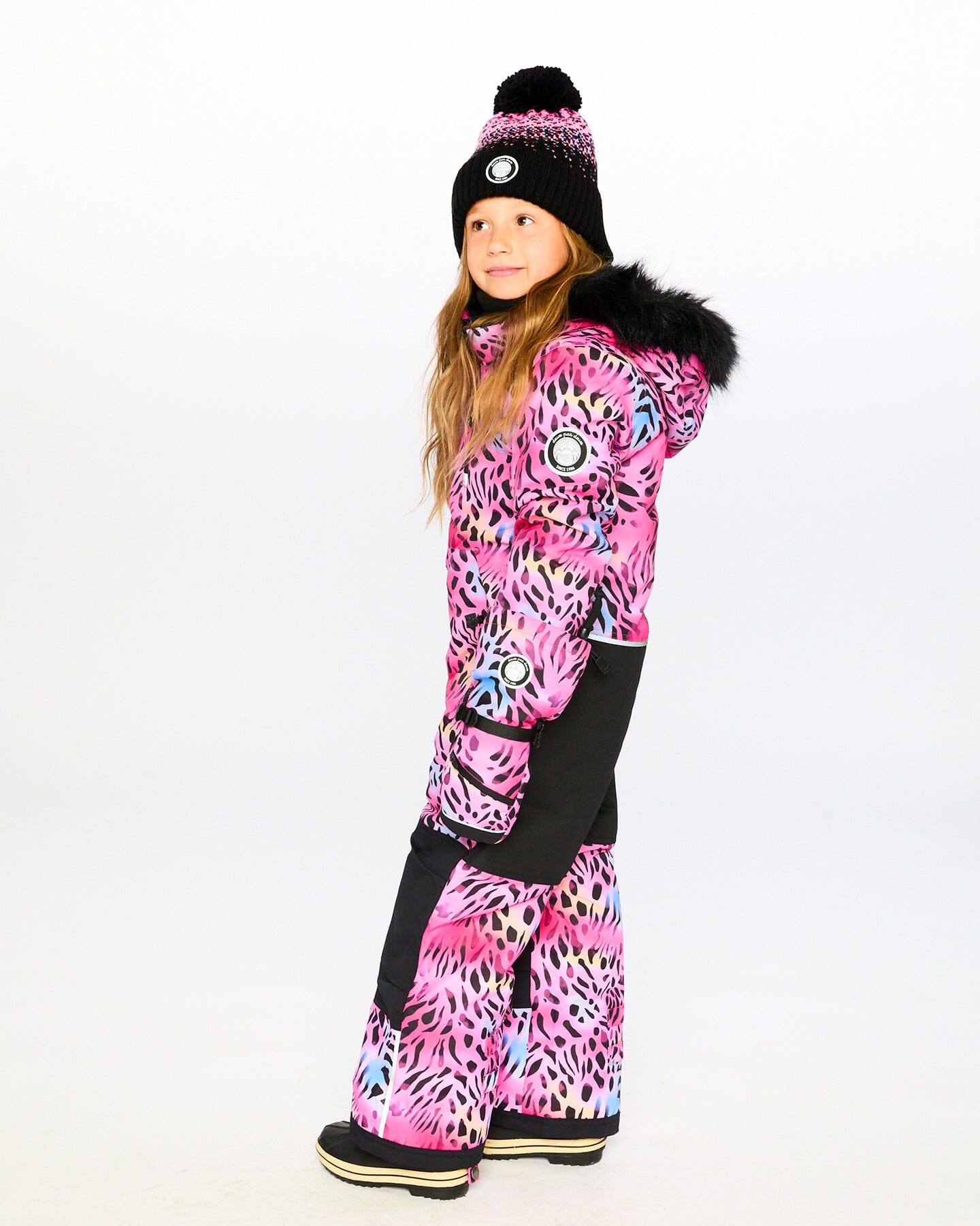 Winter Mittens Teknik Multicolor Leopard And Zebra