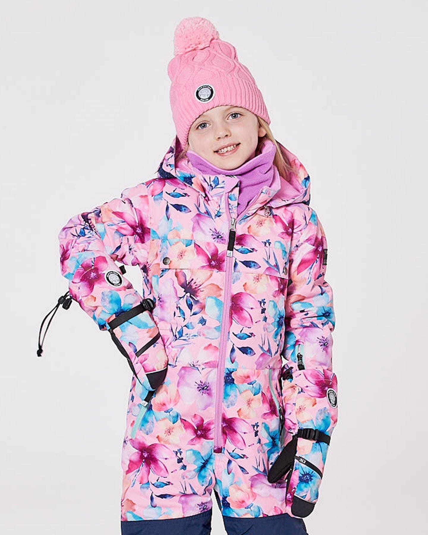 Winter Mittens Teknik Pink Watercolor Flower Print