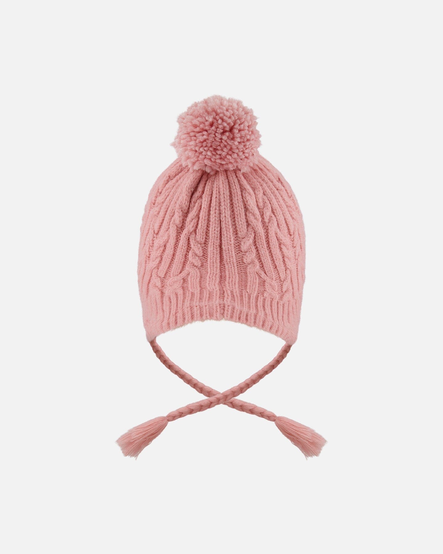 Lined Winter Hat With Pompom Dusty Pink