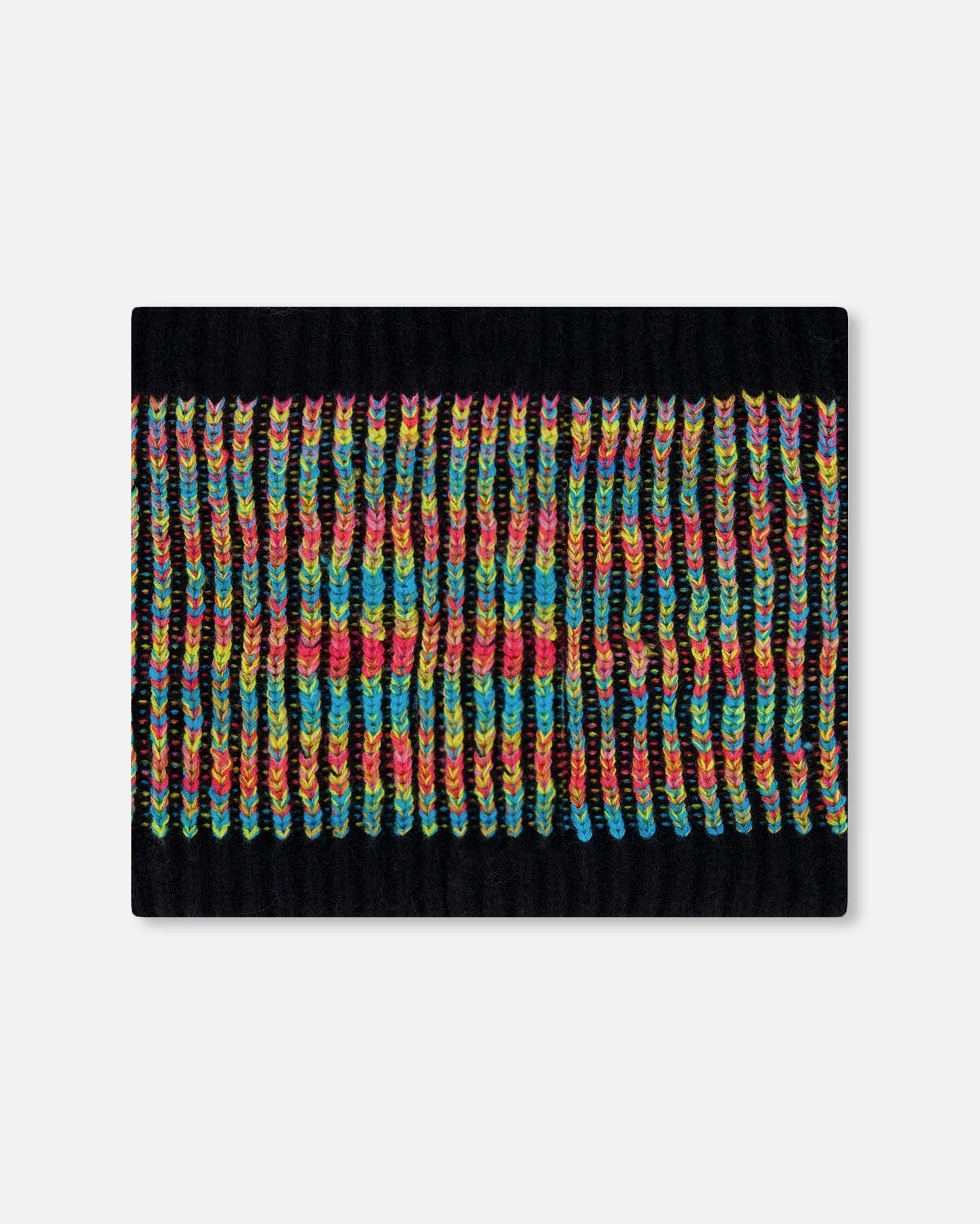 Lined Knit Neckwarmer Black And Multicolor