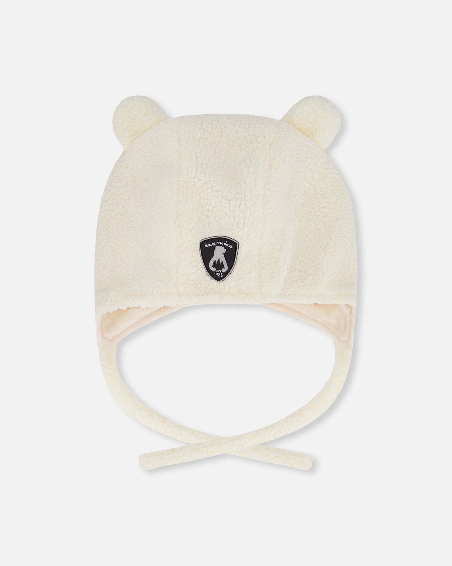 Lined Baby Sherpa Hat With Ear Flaps Off-White