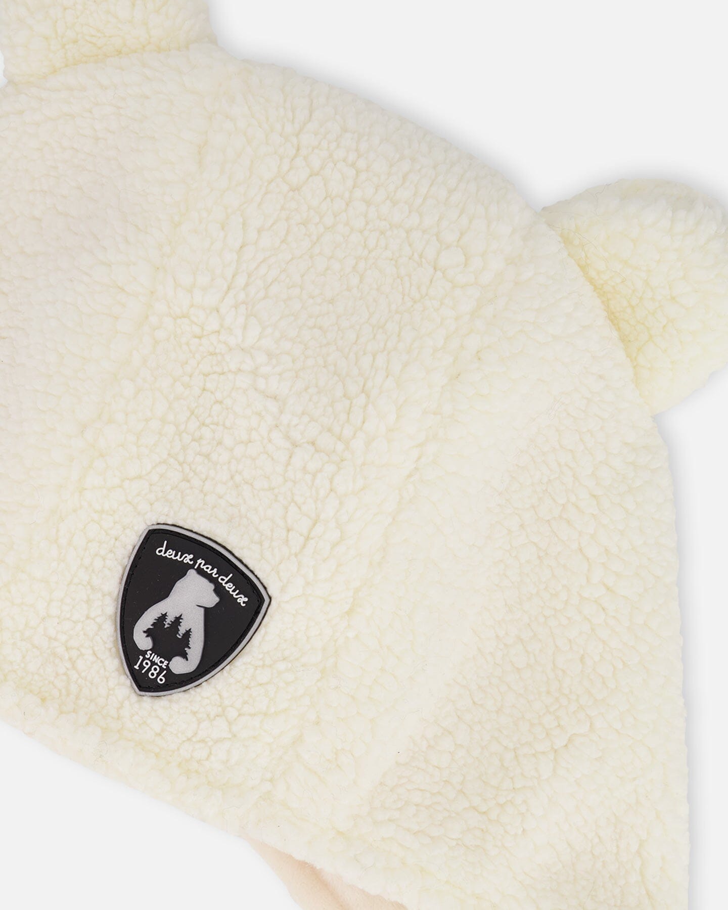 Lined Baby Sherpa Hat With Ear Flaps Off-White