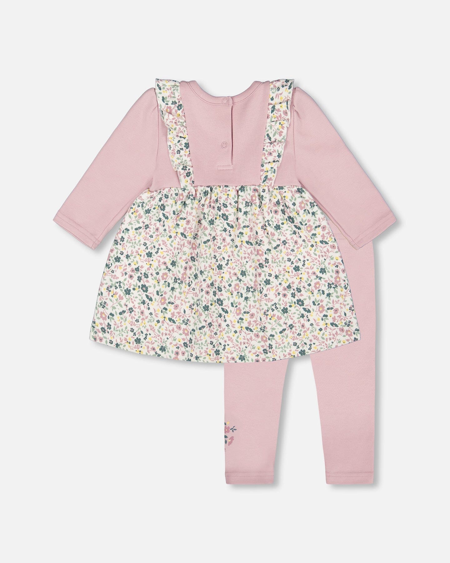 Organic Cotton Bi-Material Tunic And Leggings Set Neutral Purple